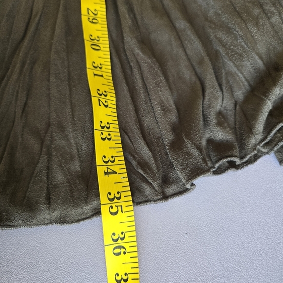 Soft Surroundings Brown Faux Suede‎ A-Line Maxi Skirt Women's L Western Boho Y2K - Picture 6 of 6